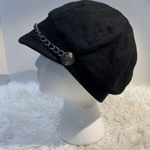 SAN DIEGO Hat Co newsboy hat button/chain detail wool blend lined women one size